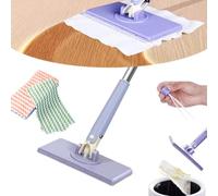 enseak Mini Mop con Cambio del Panno, Design del Manico A Spinta-tiro, Automatic Cloth Changing Mini Mop, Mini Mop Cambio Panno, Hands Free Mini Mop con Testa Rotante A 360°, Lazy Mop Floor Cleaners