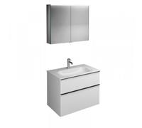 Ensemble burgbad Fiumo, SXFV082, composé d'une armoire de toilette, d'un lavabo en fonte minérale et d'un meuble sous-lavabo, avec façade plissée, largeur : 820 mm., SFXV082F3960G0223, SFXV082F3960G02