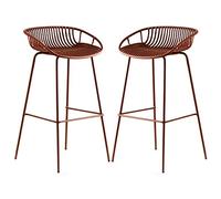 Ensemble de 2 tabourets de Bar à Hauteur de comptoir - Chaises hautes Fixes Sans accoudoirs pour Cuisine, Salle à Manger, Café, Salle de Jeux - Capacité de 300 lb Design élégant et