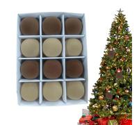 Ensemble De Boules De Noël -12pcs Boules Suspendues Floquées 6cm, Décorations Arbre De Noël Élégantes | Pendentifs Festifs Pour Mariages, Réunions, Célébrations, Centres Commerciaux, Maison