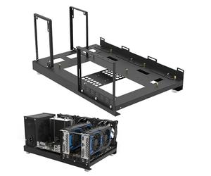 Ensemble de cas ouvert - Personnalité créative Châssis ouvert ATX/M-ATX/ITX,Boîtier de plate-forme de cadre d'exploitation minière Crypto Open Air en acier, prend en charge le GPU de taille longue et