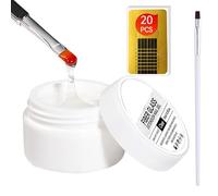 Ensemble de colle d'extension di fibre trasparenti - Porte-papier d'extension d'ongles avec gel protecteur da 15 ml | Extension rapide des ongles pour la maison, les voyages, la manucure, la réparati