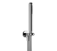 Ensemble de douche Gessi Goccia, avec raccord mural coudé 1/2 et support, flexible de 1,50 m et douchette à main métallique anticalcaire, 33773124, 33773124, Colorazione: Metallo nero GHRC