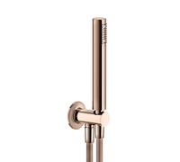 Ensemble de douche Gessi Inciso, avec raccord mural coudé 1/2 et support, flexible 1,50 m et pomme de douche anticalcaire, 58123030, 58123030, Colorazione: Rame PVD