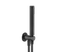 Ensemble de douche Gessi Inciso, avec raccord mural coudé 1/2 et support, flexible 1,50 m et pomme de douche anticalcaire, 58123710, 58123710, Colorazione: Ottone PVD