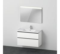 Set di mobili D-Neo, lavabo con mobile a muro e specchio LED, 1000x2000mm, DE01140, Colorazione: Bianco opaco Decor bianco opaco
