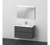 Set di mobili D-Neo, lavabo con mobile a muro e specchio LED, 1000x2000mm, DE01140, Colorazione: Grafite opaco Decor