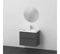 Set di mobili D-Neo, lavabo darredo con mobile a muro e specchio LED (rotondo), 800x2000mm, DE01100, Colorazione: Grafite opaco Decor