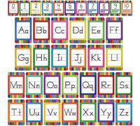 Ensemble de tableau d'affichage de l'alphabet, 37 décorations murales ABC PCS 26 lettres majuscules/minuscules plus 0-10 chiffres pour les décorations de classe préscolaire, maternelle