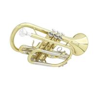Ensemble Di Trombe Standard Cornetta Professionale In Sib Strumento In Ottone Placcato Oro Con Bocchino Guanti Panno Per La Pulizia E Custodia Per Il Trasporto.