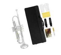 Ensemble Di Trombe Standard Tromba In Sib Con Corpo In Ottone Placcato In Oro Strumento Professionale Per Esibizioni Con Custodia E Bocchino.(Silver)
