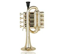 Ensemble Di Trombe Standard Tromba Soprano In Sib In Plastica Placcata Oro Rosso Nero Per Principianti Esame Professionale(Gold-plated)