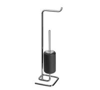 Ensemble porte-rouleau de papier et brosse à toilettes sur pied Gessi Goccia en noir GRES, 38068099, 38068099, Colorazione: Nero XL