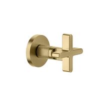 Ensemble prêt à poser Gessi Inciso vanne darrêt 3/4 pour corps encastré, poignée X, 58363727, 58363727, Colorazione: Ottone spazzolato PVD