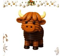 Ensemble Vache Highland À Boutons - Kit Fait Main Créatif, Ornements de Noël | Décoration Jardin Terrasse Intérieur Extérieur, Fenêtre et Porche Accessoires, Décoration Fêtes et Vacances, Artisanat Ma