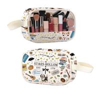 ENSIANTH Beauty case ispirato alla serie TV Stars Hollow Lukes Diner Gift Dragonfly Inn Lorelei Rory Fans Clear Makeup Bag, Vuoto trasparente MU