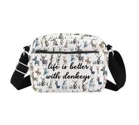 ENSIANTH Borsa a tracolla con asino Regali per gli amanti degli asini Cartoon Donkeys Merchandise Cross Body Cell Phone Sling Bag con cinturino, 25619 Asino Hc, medium