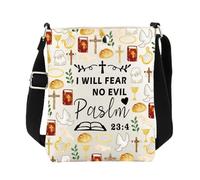 ENSIANTH Christian Crossbody Bag Faith Religioso Battesimo Regali Bibbia Salmo 23 4 Sling Secchio Borsa con Tracolla, 25625 Cristiano C, medium