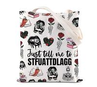 ENSIANTH Copertina per libro Dark Romance Reader piccante regalo per amanti dei libri Just Tell Me to Stfuattdlagg Smutty Romance Gift (Tell me Bag)