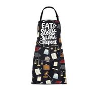 ENSIANTH Grembiule da avvocato, regalo divertente per avvocati, mangiare, dormire, legge, ripetere, cucina, chef, inaugurazione della casa, grembiule con tasche, grembiule legge, M