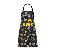 ENSIANTH Grembiule da cucina con api e api regalo per gli amanti delle api I Just Really Like Bees Grembiule da cucina con tasche grembiule a nido d'ape, 2519 Come le api A, M