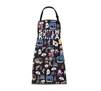 ENSIANTH Grembiule da cucina con tasche per cuoco, idea regalo per amanti della Corea del Sud, regalo per viaggi e vocazioni, Grembiule 25515 Corea, M