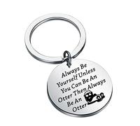 ENSIANTH Otter portachiavi lontra regali sempre essere te stesso a meno che tu non possa essere un amante delle lontra regali divertenti gioielli regali, 10 7/8, Acciaio inossidabile