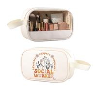 ENSIANTH Regalo di apprezzamento per assistente sociale MSW regalo di laurea volontario borsa trasparente trucco sostenitore potenziare BSW regalo, Assistente sociale Cancella, Borsa per trucchi