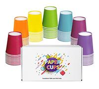 ENSINE Rainbow Party Gobelets 7 Couleurs, Gobelets en Papier de 9 Onces pour Boissons Chaudes et Froides, Gobelets à Boire Écologiques, Gobelets en Papier DIY pour Noël