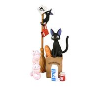 Ensky - Assortimento di miniature impilabili di Kiki - Consegne a domicilio, Jiji Nosechara, merchandising ufficiale Studio Ghibli tramite Bandai