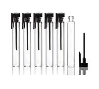 Enslz 100 mini bottiglie per campioni di profumo con coperchio nero in vetro vuoto per viaggi e feste (3 ml)