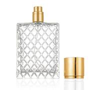 Enslz 100 ml/3.4 oz Clear Glass Fine Mist Atomizer, portatile quadrato riutilizzabile bottiglia di profumo vuoto spray bottiglia da viaggio atomizzatore bottiglia oro tappo