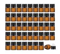 Enslz 50 mini flaconi vuoti ricaricabili in vetro ambrato per oli essenziali, colore: Marrone, marrone, 2ml
