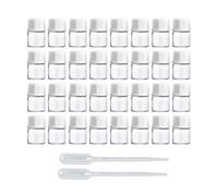 Enslz 50pcs 1/4 Dram (1ml) piccolo vetro trasparente cosmetico olio essenziale bottiglia di profumo con orifizio mini campione bottiglie di profumo contenitoreCoperchio bianco (trasparente, 1ml)