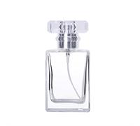 Enslz Bottiglia di profumo in vetro trasparente portatile ricaricabile con custodia cosmetica in alluminio da viaggio (trasparente) 30 ml