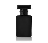 Enslz Bottiglia di profumo vuota in vetro nero ricaricabile con custodia in alluminio nero 30 ml