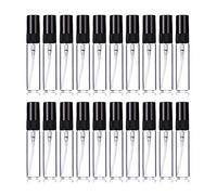 Enslz Bottiglie spray per profumo da 5 ml, riutilizzabili, mini bottiglie di vetro da viaggio, trasparenti, ricaricabili e riutilizzabili, 20 pezzi (5 ml, nero)