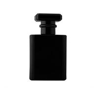 Enslz - Flacone da 50 ml, quadrato, in vetro di pietra focaia, ricaricabile, quadrato, portatile, bottiglia vuota con applicatore spray per viaggi (nero)