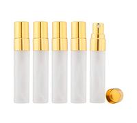 Enslz - Flacone spray in vetro smerigliato trasparente, 5 ml, con nebulizzatore, ricaricabile, profumo vuoto, confezione da 10 pezzi