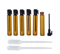 Enslz - Mini bottiglie di profumo in vetro ambrato, 100 flaconcini ricaricabili vuoti, da viaggio, cosmetici, profumazione di oli liquidi, Marrone, 2ml,