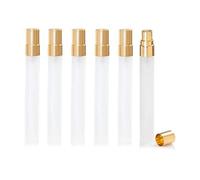 Enslz Mini flaconi spray satinati da 10 ml, ricaricabili, per profumo, profumo, profumo, nebulizzatore, in vetro, per viaggi, 10 pezzi (oro)