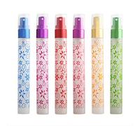 Enslz Set di 6 flaconi spray per profumo in vetro da viaggio da 10 ml con stampa floreale opaca e ricaricabile, per atomizzatore, 6 colori.