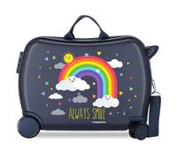 Enso Arcoiris Always Smile Valigia per bambini Azzurro 50x39x20 cms Rigida ABS Chiusura a combinazione numerica 38L 2,1Kgs 4 Ruote Bagaglio a mano