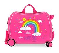 MOVOM Enso Arcoiris Always Smile Valigia per bambini Rosa 50x39x20 cms Rigida ABS Chiusura a combinazione numerica 38L 2,1Kgs 4 Ruote Bagaglio a mano
