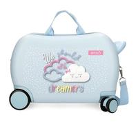 Enso Dreamer - Valigia per bambini, in ABS, con doppia ruota girevole multidirezionale, serratura a combinazione laterale, per viaggi sicuri, molteplici usi, blu, blu, valigia per bambini, Blu, Blu,