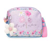 Enso Full of Flowers, beauty case, borsa a tracolla, perfetta per organizzare, con scomparti multipli. Rosa e blu.