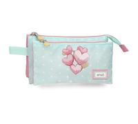 Enso Hearts Astuccio Triplo Verde 22x12x5 cm Poliestere