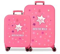 Enso Into The Wild Set di valigie rosa 55/70 cm Rigida ABS 116L 7,54 kg Bagaglio a mano