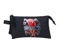 Enso Joumma Marvel Spiderman Attack Astuccio Triplo Nero 22x12x5 cm Poliestere, Spiderman Attack, Astuccio triplo