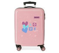 Enso Love Vibes - Valigia media, 48 x 68 x 26 cm, in plastica rigida, chiusura laterale a combinazione, 70 l, 3 kg, 4 ruote, Colore: rosa., Talla Unica, Borsa